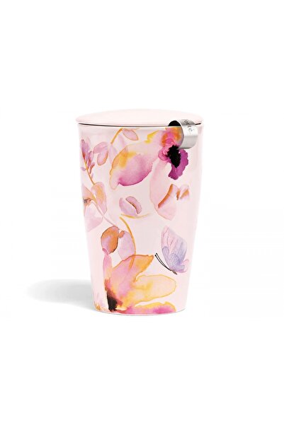 Tea Forte Cană de ceai ceramică cu infuzor din oțel inoxidabil Kati Mariposa