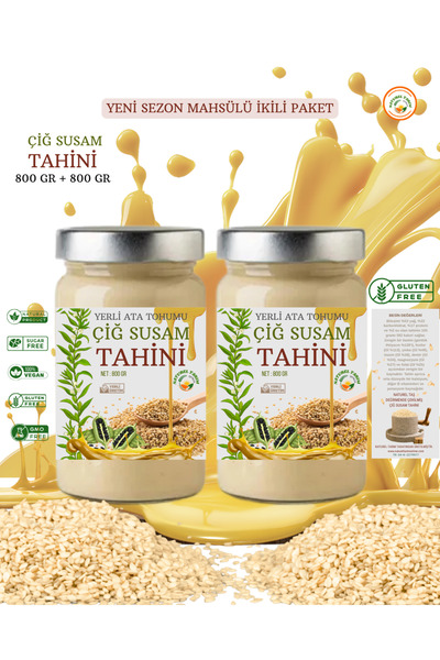 NATUREL ÇİĞ SUSAM TAHİNİ 2 Lİ PAKET 800 GR + 800 GR