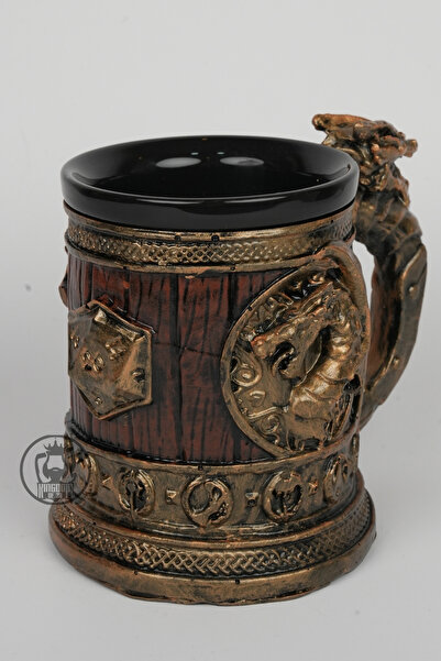 Kingdom of 3D Golden Barrel Dragon Mug Hand Painted Ceramic & Polyester Mug