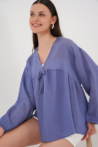 Hiccup Bluză cu volane BDART cu decolteu în V