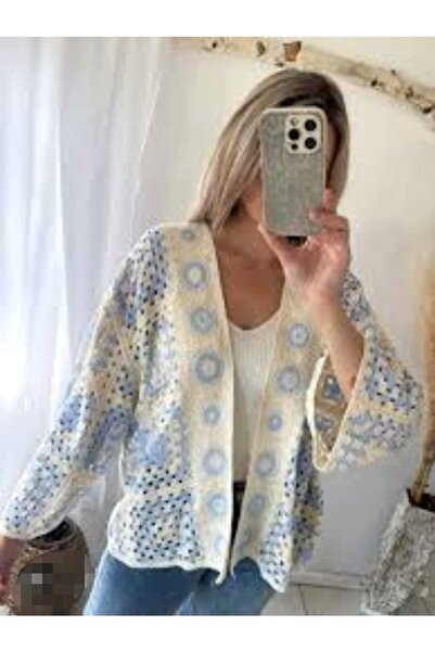 aytenli Motif Figürlü Örme Etnik S XL Is a Standard Size Compatible with the Size Modern Cardigan