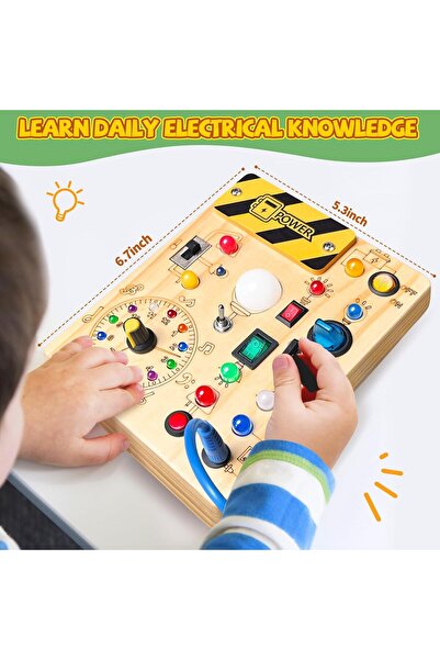 Generic Iabedi Busy Board Plus V2 Montessori, Wood, Yellow