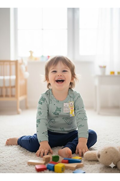 Şimo Butik Girl Boy Child Baby Long Sleeve Snap Fastener Bodysuit-Badi 100% C...