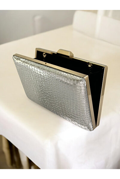 Biçanta Gold Imported Crocodile Laser Glitter Pattern Evening Dress Bag