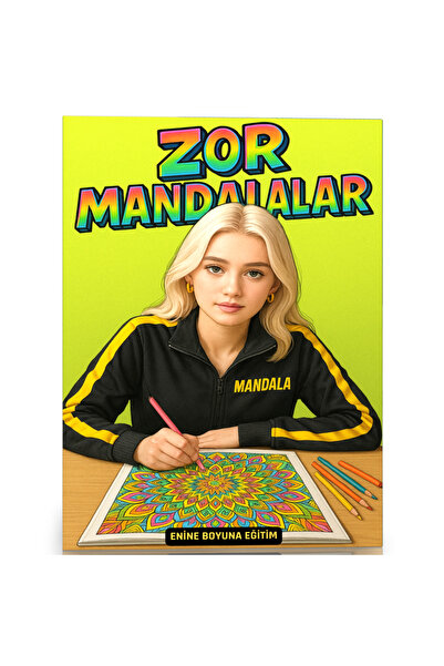 Enine Boyuna Eğitim كتاب تلوين الزور ماندالا (الخلفية فارغة - حلزوني الشكل)