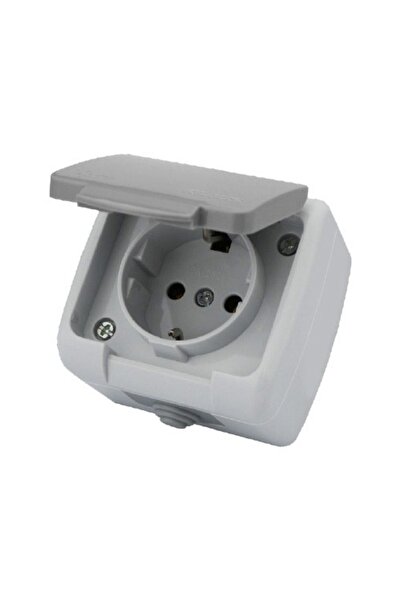 Klaus 5 τεμάχια, λευκή πρίζα Shucko Ip54 με κάλυμμα, KE21109 (10/120)