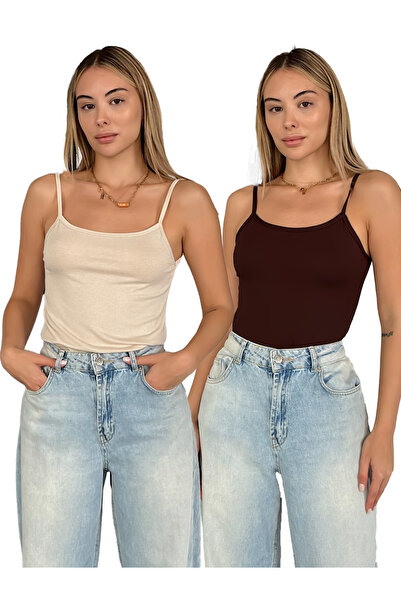 RDK Giyim Γυναικείο Σετ Αθλητικών Εσωρούχων με Λεπτές Τιράντες 2 τεμαχίων - Μ...