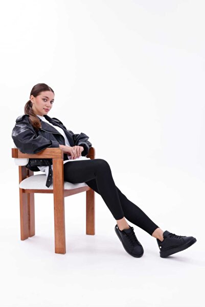 RASEAL SHOES Kadın Bağcıklı Basic Sneaker Inci Detaylı Kalın Taban Spor Ayakkabı