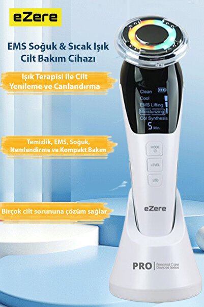EZERE D818 EMS RF Yüz Masaj Cihazı Soğuk-Sıcak Kompresli Cilt Sıkılaştırıcı Yüz Bakım Aleti