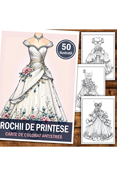 Legendary Gifts Carte de pictură, 50 de ilustrații, Rochițe de prințesă