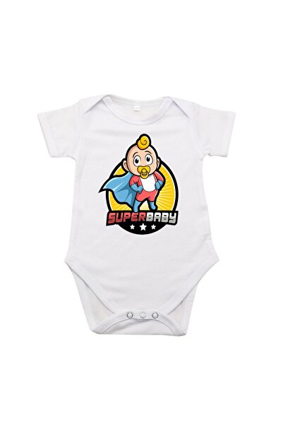 MARİ Personalized bodysuit, "superbaby", white