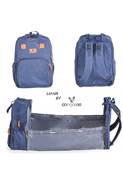 Cangaroo Geantă 2în1 bebeluși Liana Blue– geantă cărucior și pătuț portabil pliabil