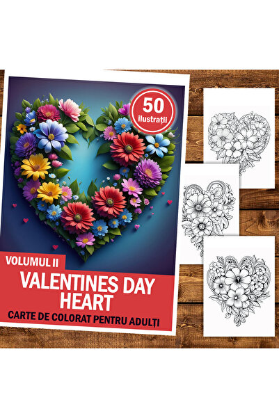 Legendary Gifts Книжка за оцветяване, 50 илюстрации, Сърце за Свети Валентин ...