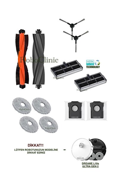 Roboclinic فرشاة شعر مطاطية بديلة متوافقة مع مكنسة Dreame L10s Ultra Gen 2 ال...