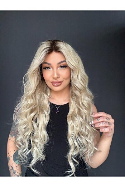 Suzan Peruk Hayalet Tül Peruk- Platin özel renklendirme En yoğun ekstra gür T...