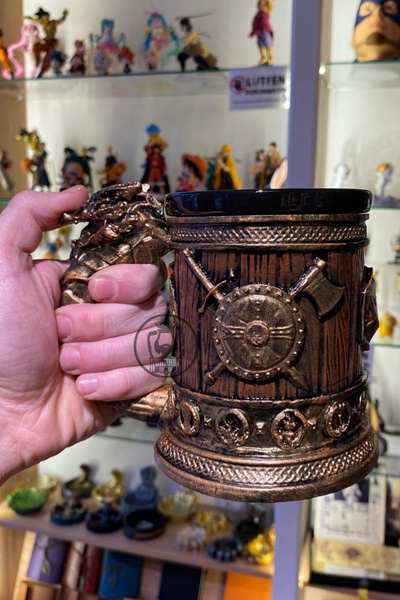 Kingdom of 3D Golden Barrel Dragon Mug Hand Painted Ceramic & Polyester Mug