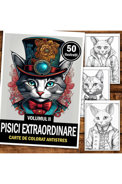 Legendary Gifts Carte de pictură, 50 de ilustrații, Pisici extraordinare - Vo...