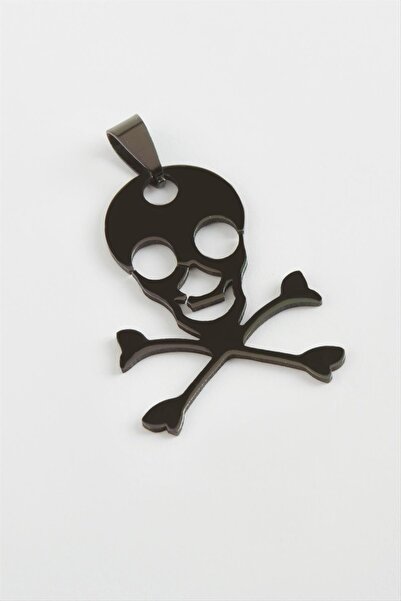 ZERO LAND قلادة من الفولاذ على شكل جمجمة من MTXDPN (182933) 3 سم - أسود