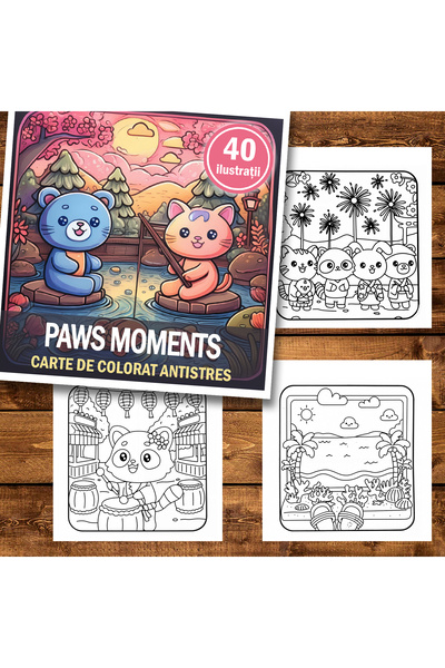 Legendary Gifts Книжка за оцветяване, 40 илюстрации Paws Moments