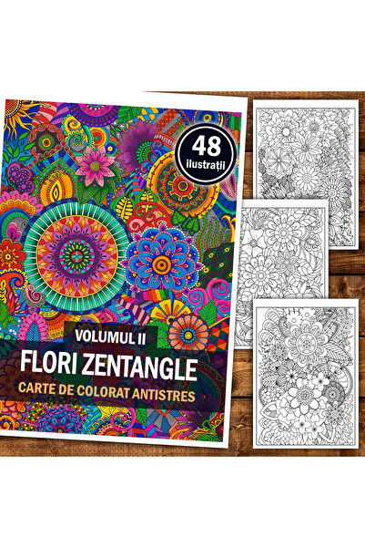 Legendary Gifts Carte de pictura, 48 de ilustratii Flori Zentangle - Volumul II