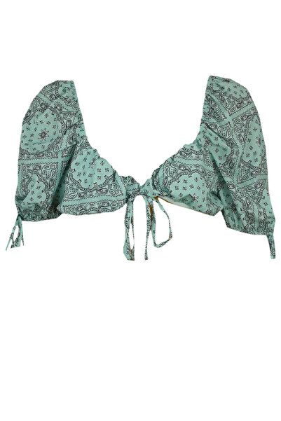 Missguided Top Dory Albastru Deschis - L, Albastru, 95% poliester, 5% elastan