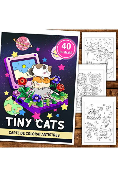 Legendary Gifts Coloring book, 40 illustrations Tiny Cats