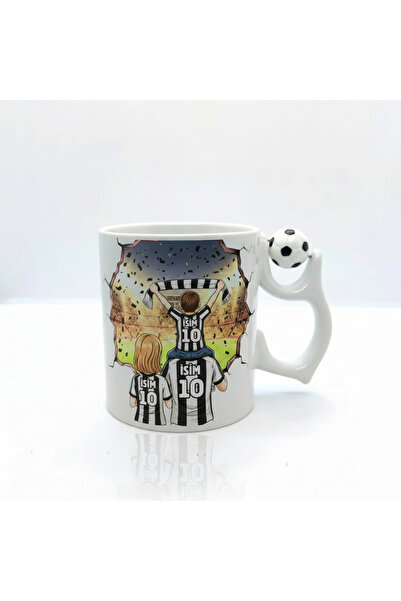Black and White Personalized Football Ball Mug Beşiktaş Mug Father Son/Daughter/Family Mug