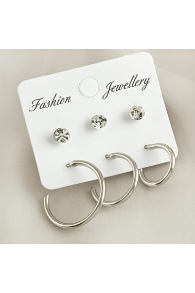 Ayena Moda MTXDPN 6 قطع أقراط دائرية على شكل أنبوب 1.5-2-2.5 (185446) سم - لو...