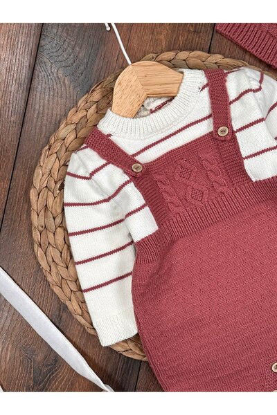 Kids Kingdom Cotton Knitwear Hat Jumpsuit 2-Piece Baby Girl Set