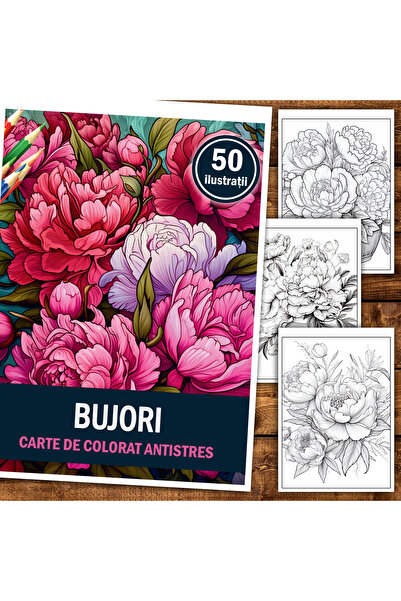 Legendary Gifts Carte de pictură, 50 de ilustrații, Bujori