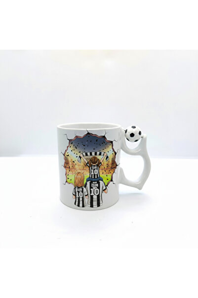 MRN Tasarım Siyah Beyaz Kişiye Özel Futbol Toplu Kupa Bardak Beşiktaş Kupa Ba...