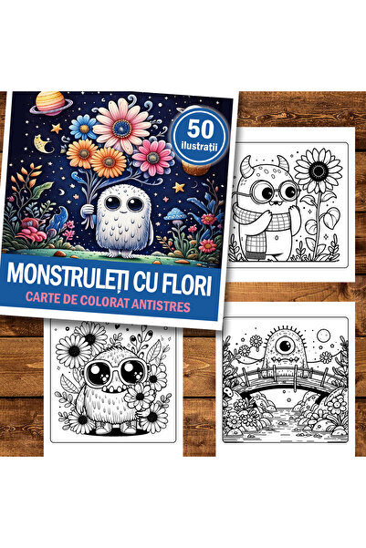 Legendary Gifts Carte de pictura, 50 de ilustratii Monstruleti cu Flori