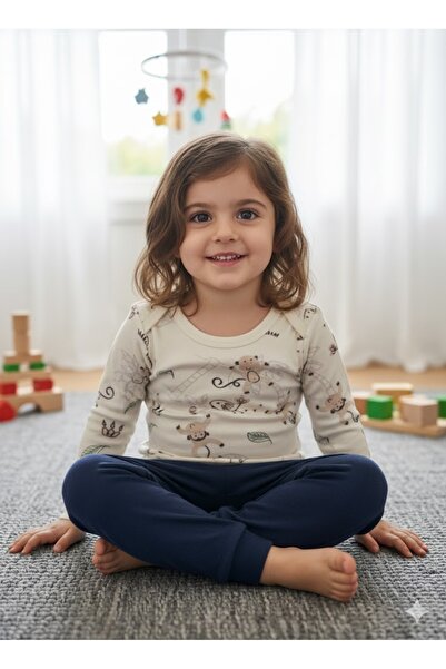 Şimo Butik Girl Boy Child Baby Long Sleeve Snap Fastener Bodysuit-Badi 100% O...