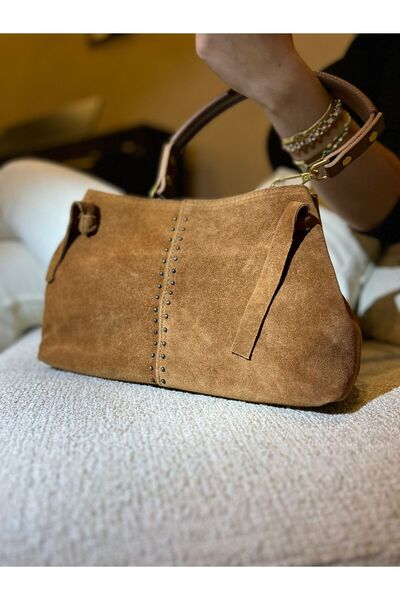 shop Camel Süet Deri Kadın Omuz ve Askılı Çanta | Günlük & Şık Kullanım