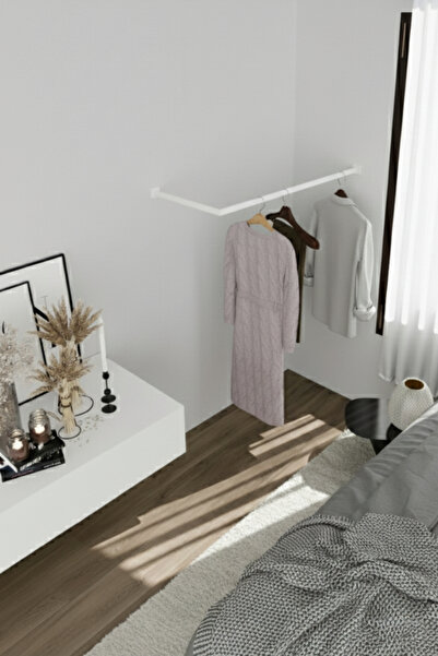 Grandmix L Köşe Askılık Duvara Monte Metal Elbise Askılığı 100x25 cm