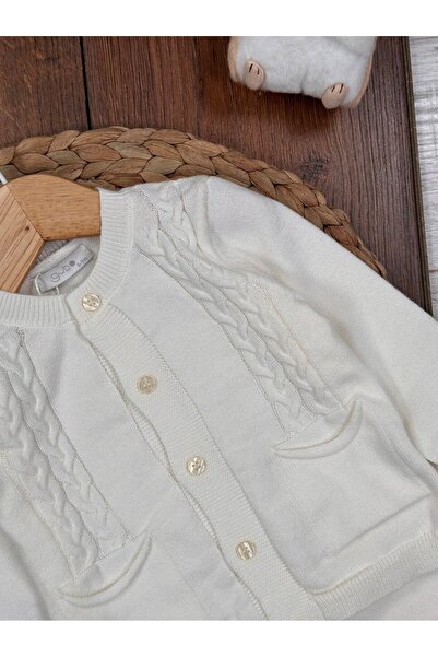 Kids Kingdom Soft Knitwear Pocket Detailed Cardigan 2-Piece Baby Girl Set