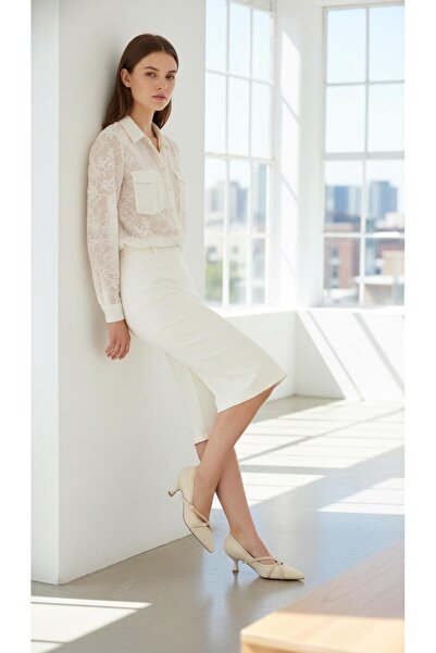 Blacktavern Обувки с къс ток, класически нубук и каменна катарама