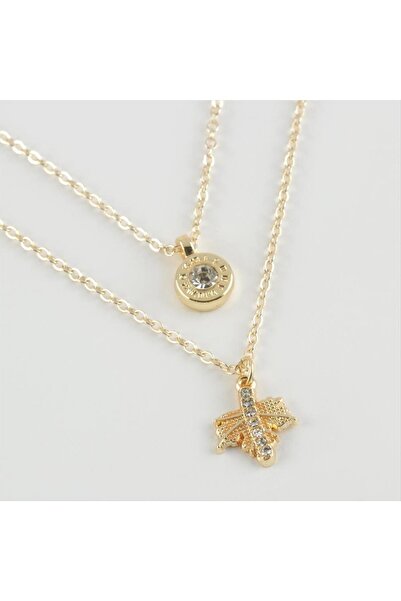 Ayena Moda قلادة مزدوجة من MTXDPN بتصميم أوراق الشجر للموسم الجديد (162348) -...