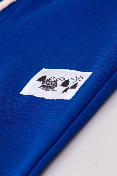 Magu Boys' Cotton 3-Piece Sweatpants Set - Brown, Petrol Green and Cobalt Blue