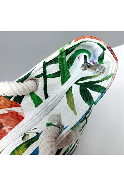 ZERO LAND Mtxdpn Wooden Knitted Patterned (133617) Beach Bag-Yellow