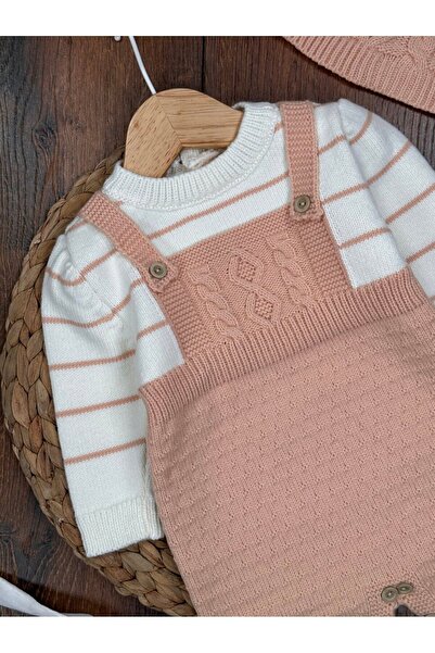 Kids Kingdom Cotton Knitwear Hat Jumpsuit 2-Piece Baby Girl Set