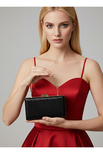 Wedding Fashion Geantă de seară din piele lacuită cu model negru Geantă de nu...