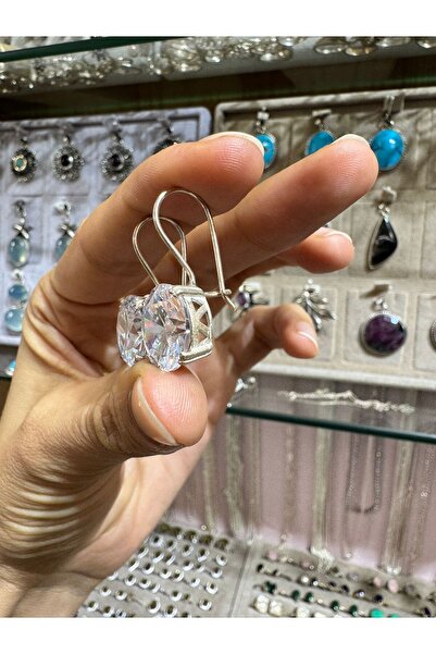 hayaltasari Zirkon Taşlı Gümüş Küpe 925 Ayar