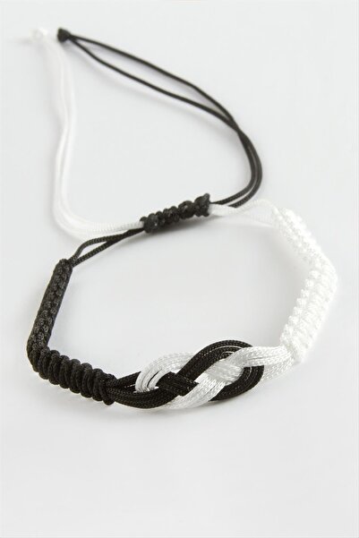 ZERO LAND MTXDPN أسود وأبيض مكرامية (161850) سوار مضفر-أسود