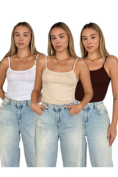 RDK Giyim Γυναικείο Σετ Αθλητικών Εσωρούχων με Λεπτές Τιράντες 3 τεμαχίων - Λ...