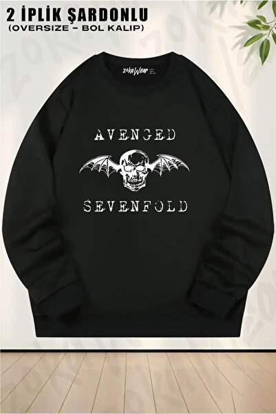 ZOKAWEAR سويت شيرت بتصميم فضفاض للجنسين من Avenged Sevenfold مطبوع Design قصة...