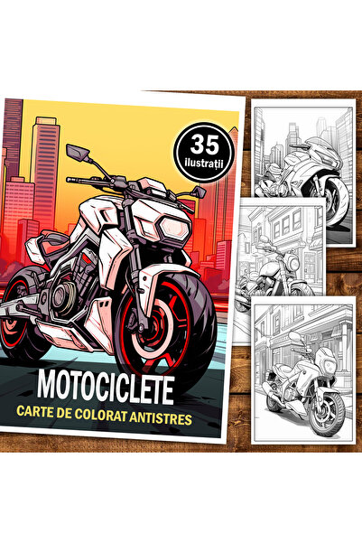 Legendary Gifts Книжка за оцветяване 35 илюстрации, Мотоциклети, 76 страници
