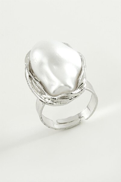 CT STONES MTXDPN خاتم معدني بيضاوي الشكل (135809) - لون فضي