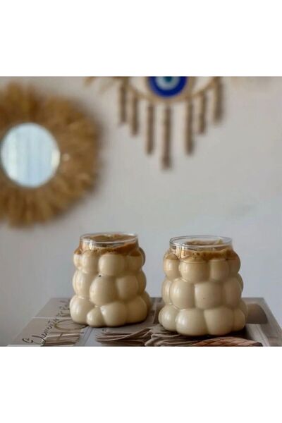 Twins Candle Design 2 Adet Borosilikat Sunum Bardağı, Kahve Bardağı, Isı Daya...