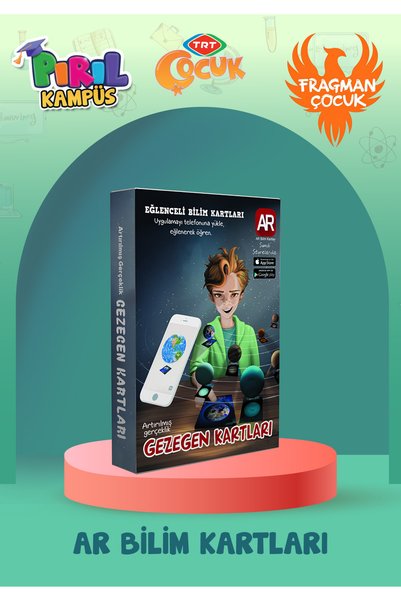 TRT ÇOCUK PIRIL Fun Science Cards - Augmented Reality Dinosaurs - Historical Places - Color - Planet Cards